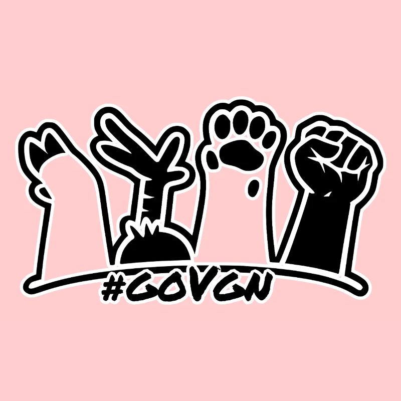 Vier Pfoten / Hufe / Beine / Faust - Logo - Vegan