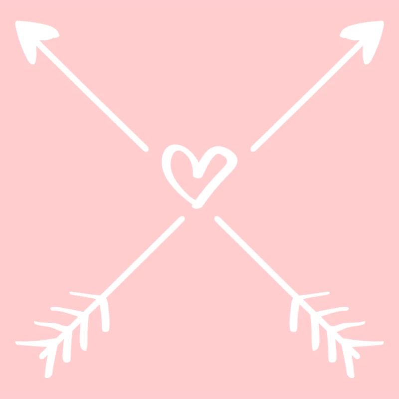 Flèches blanches avec coeur, Cupidon, amour, Saint Valentin
