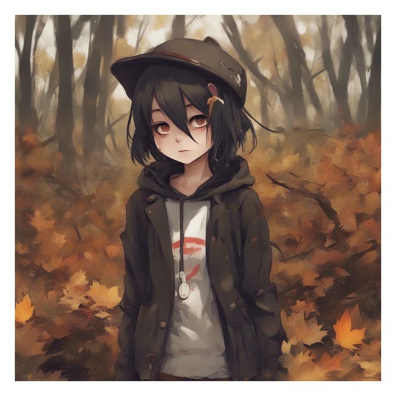 EMO Mädchen im Wald, Herbstlich