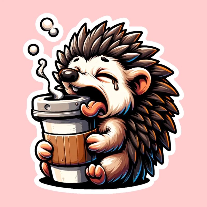 Hérisson bâillant au café