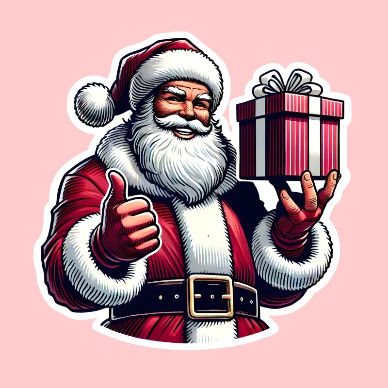 Weihnachtsmann mit Geschenk