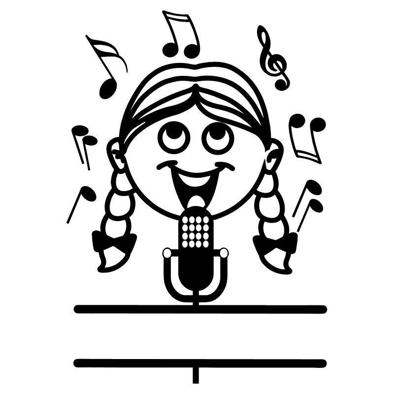Chanteuse avec bannière micro