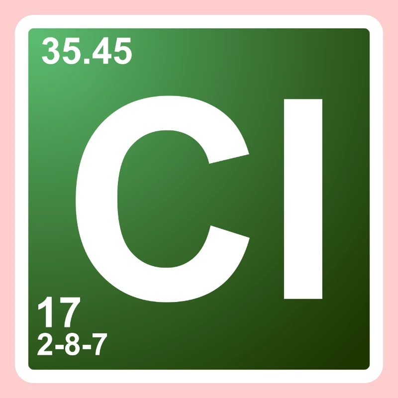 Cl - élément de chimie du chlore 17