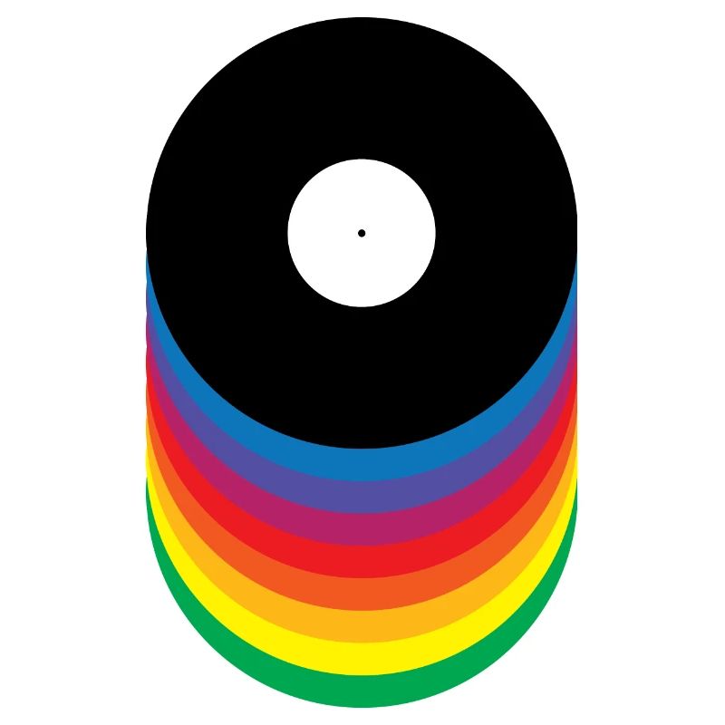 Vinyl DJ Record Stack (Rainbow)