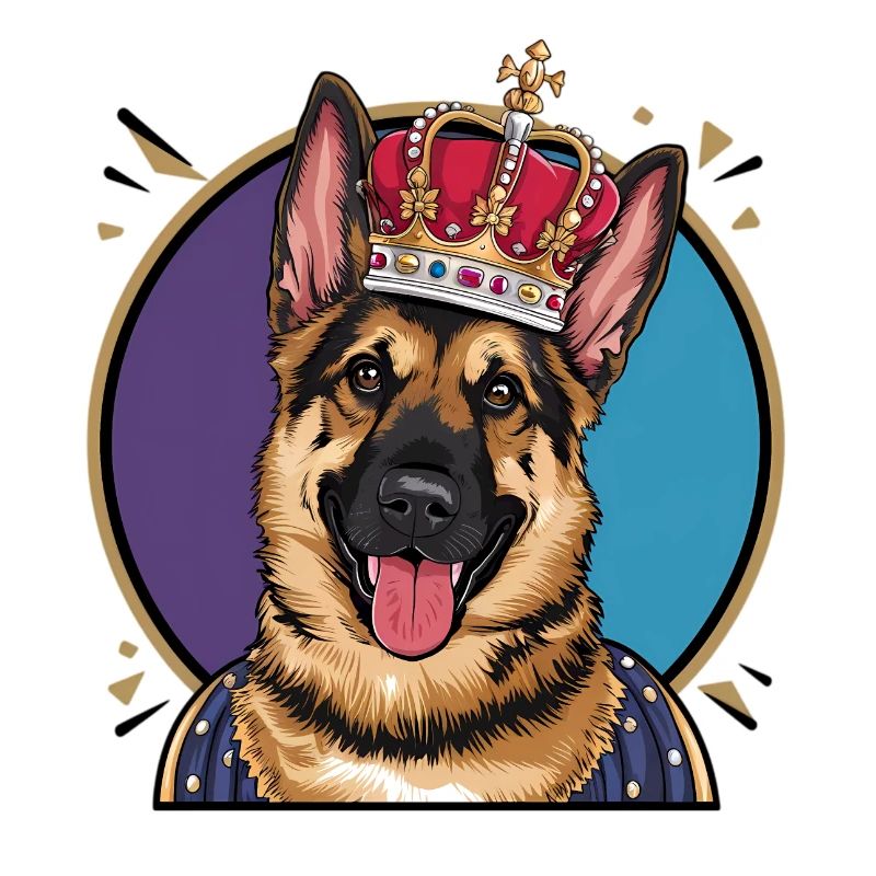 German Shepherd with Crown