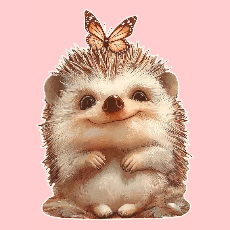 Igel mit Schmetterling