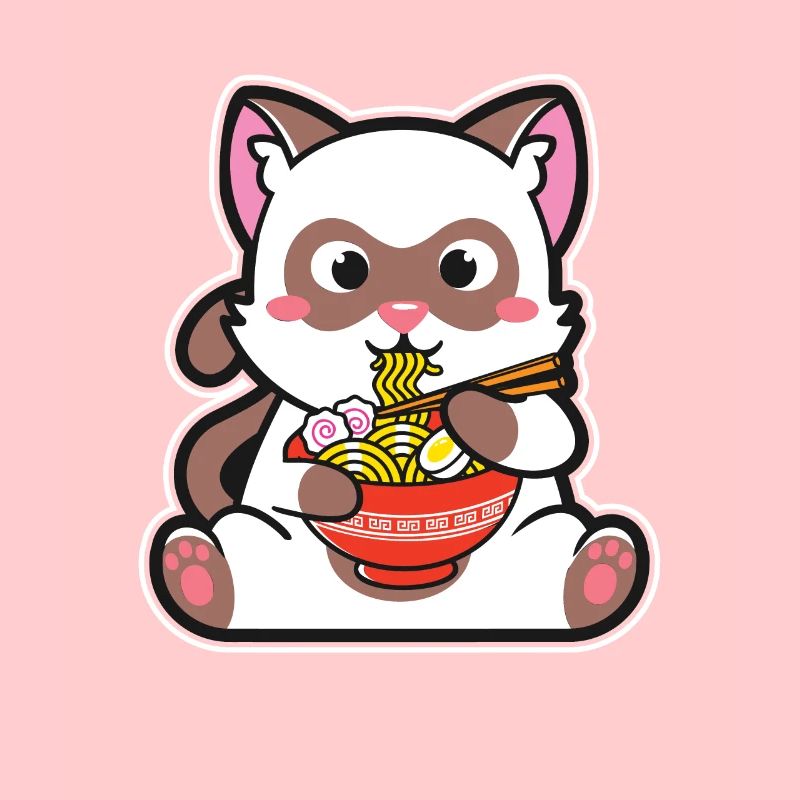 Ramen mangeant des chats - soupe