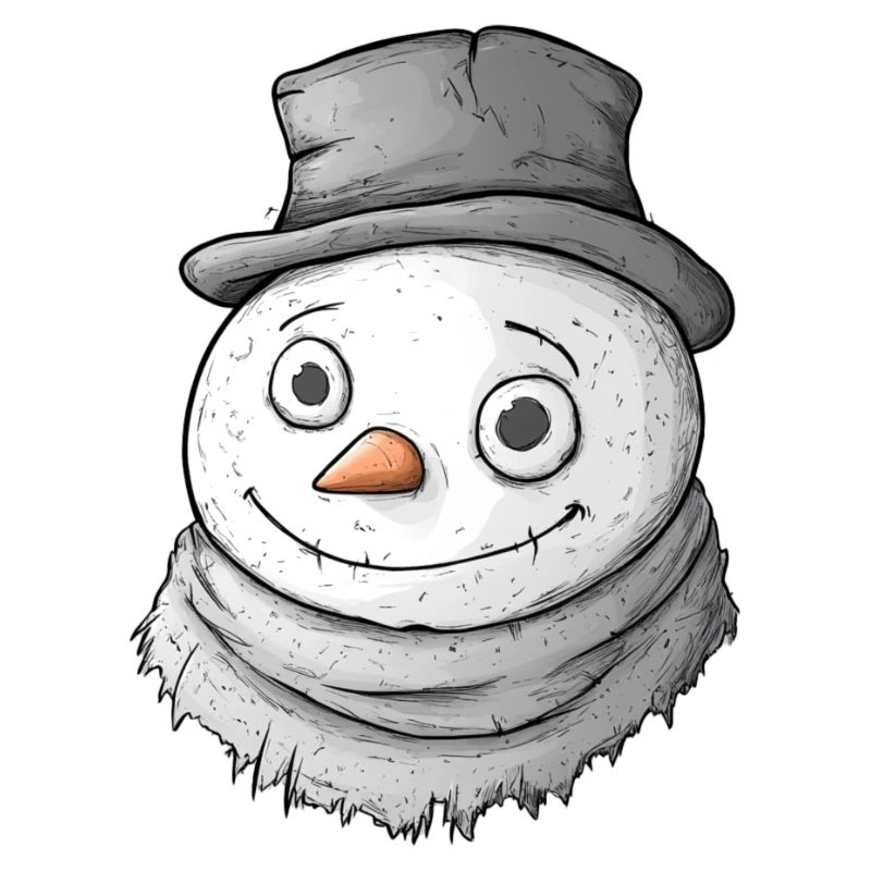 Friendly Snowman – Funny Comic Design