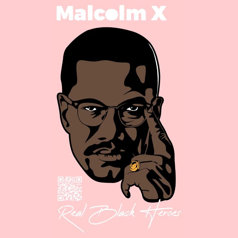 Malcolm X - Couleur Texte Blanc