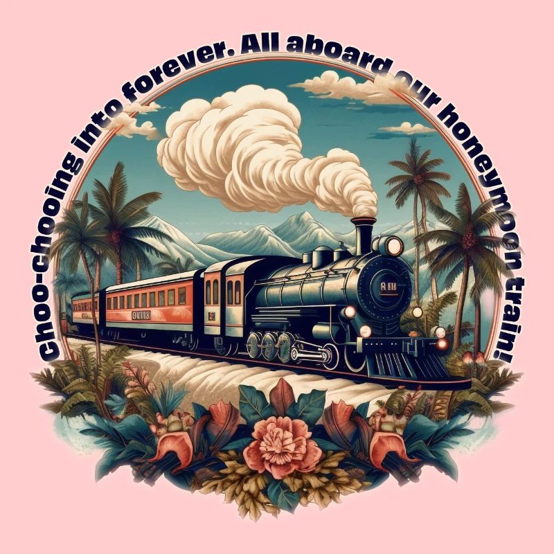 Choo-chooing into forever. Honeymoon train