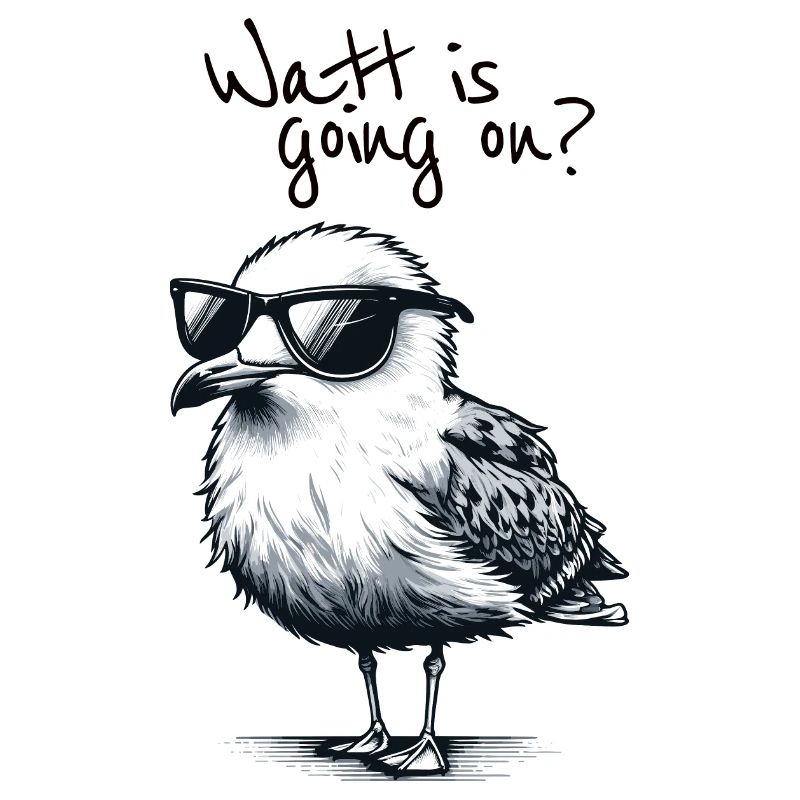 Watt is going on Coole Möwe Nordsee Spruch
