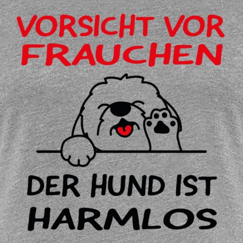 Vorsicht vor Frauchen - Hund ist harmlos - Frauen Premium T-Shirt