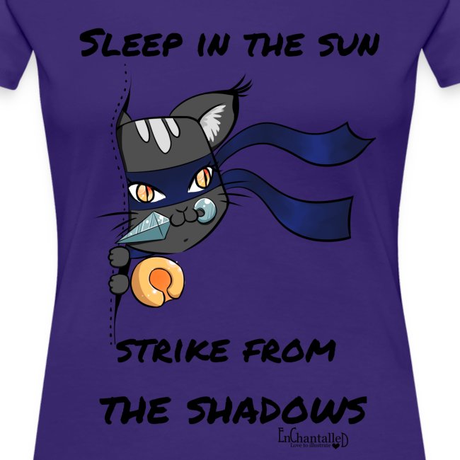 Ninja Cat gluurt vanuit shirt EnChantalled png