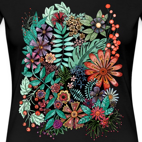 Blüten und Blätter - Frauen Premium T-Shirt
