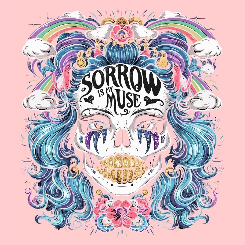Colorful skeleton with sarcastic saying