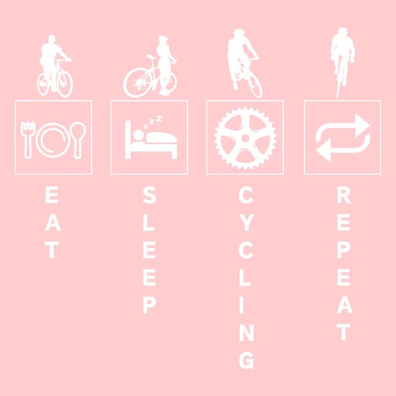 Citation de cyclisme drôle manger dormir répéter