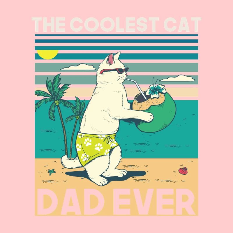 Conception de plage de papa chat cool