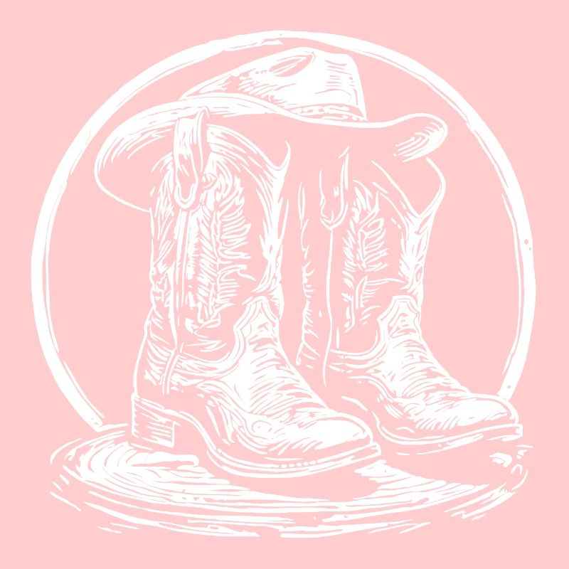 Western Boots silhouette in a circle