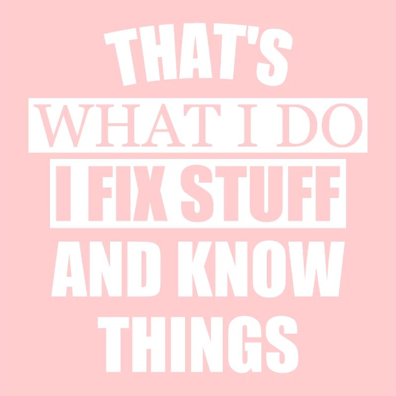THAT'S WHAT I DO I FIX STUFF AND KNOW THINGS