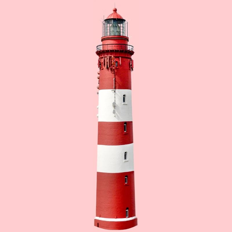 Phare libre, rouge blanc