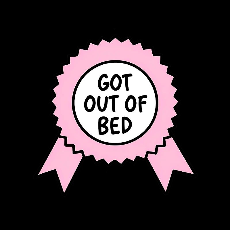 Medaille "Aus dem Bett gestiegen"