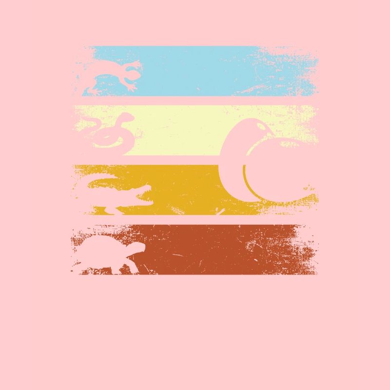 Retro reptiles snake turtle lizard