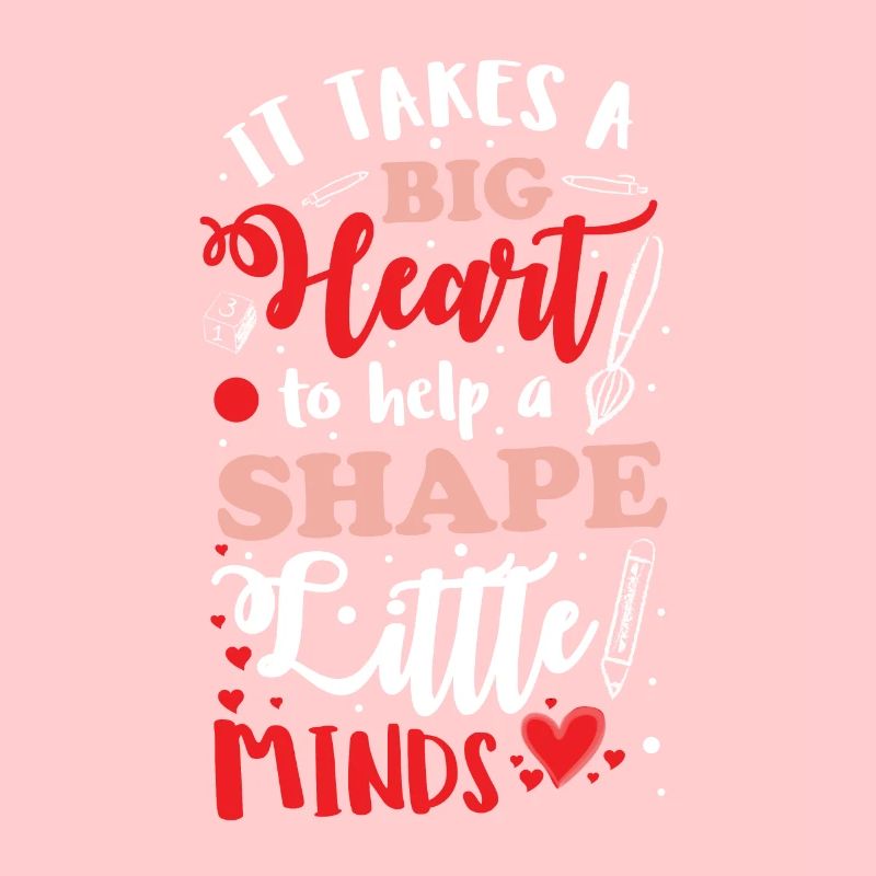 Enseignant forme de petits coeurs