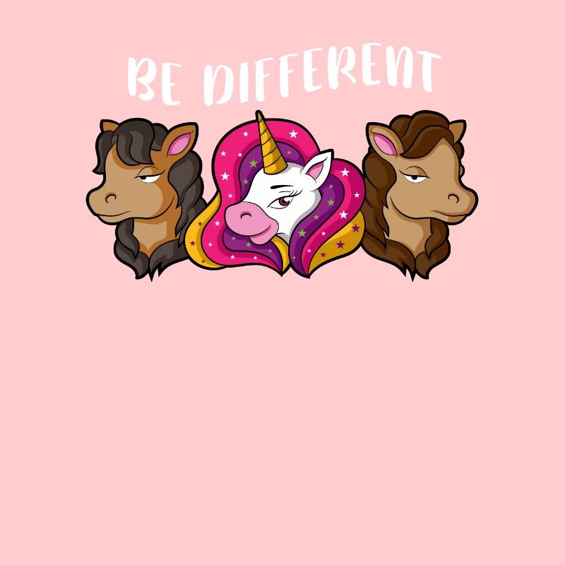 Drôle de licorne disant BE DIFFERENT