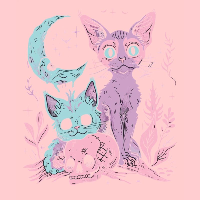 Kawaii Cat Pastel Goth Devilish