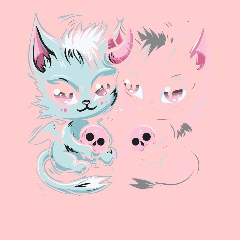 Kawaii Cat Pastel Goth Devilish