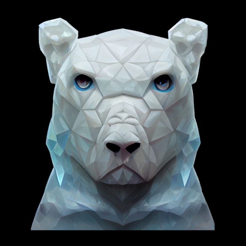 Geometrischer Eisbärenkopf Polygon niedrig Polybär