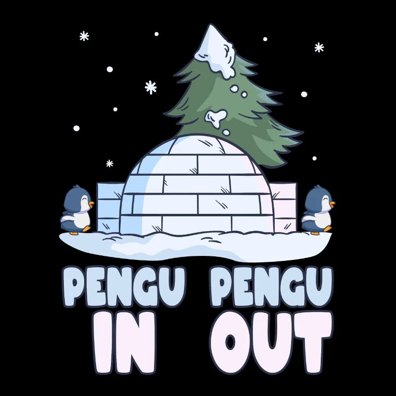 Penguin Snow Winter Pun Pengu-In Pengu-Out