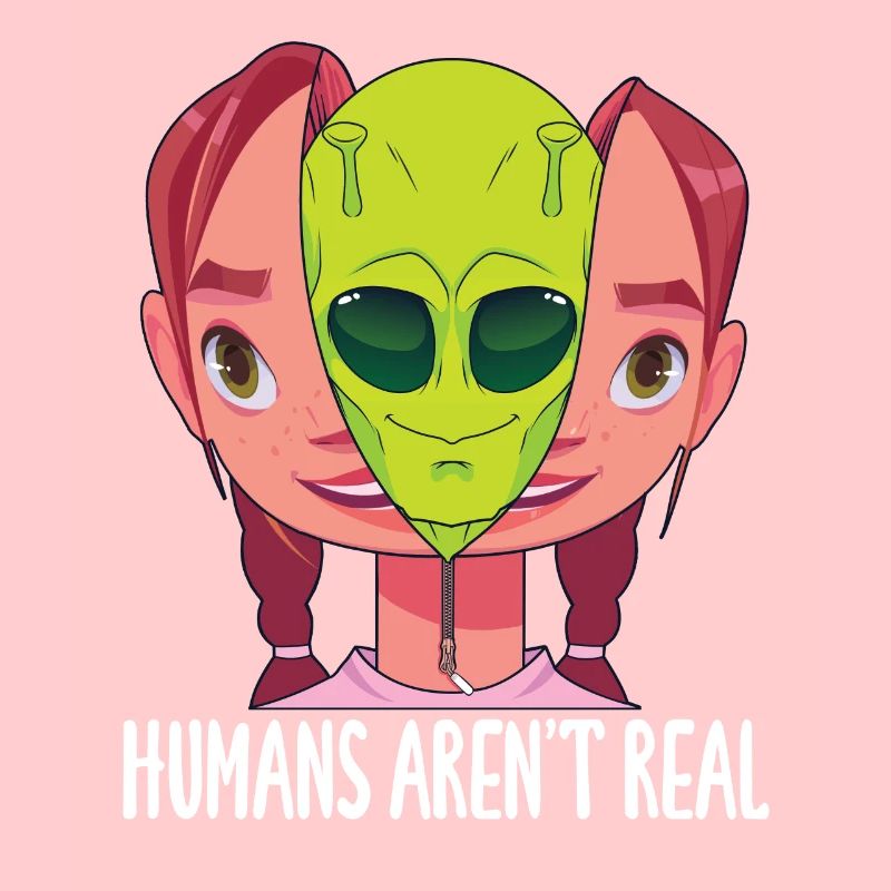 "Humans Aren't Real", funny comic, Space Alien