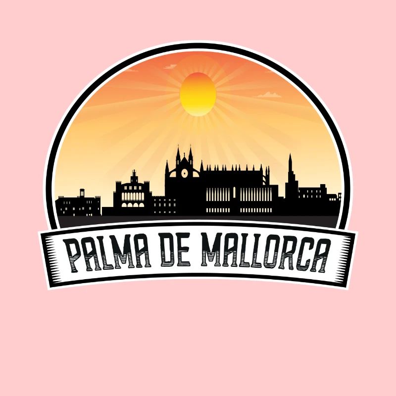 Palma de Mallorca Spanien Skyline Vintage Sunset Tra