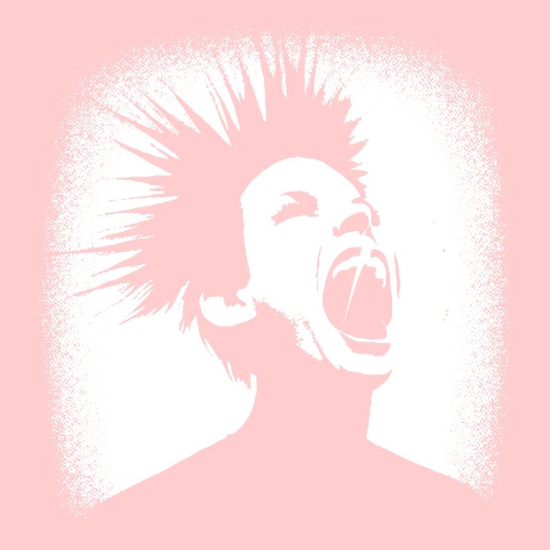 Schreiender Punkrocker mit Mohican Anarchy Punk