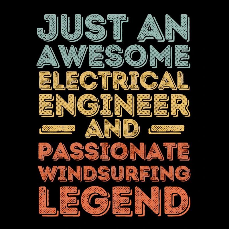 Electrical engineer windsurfing retro