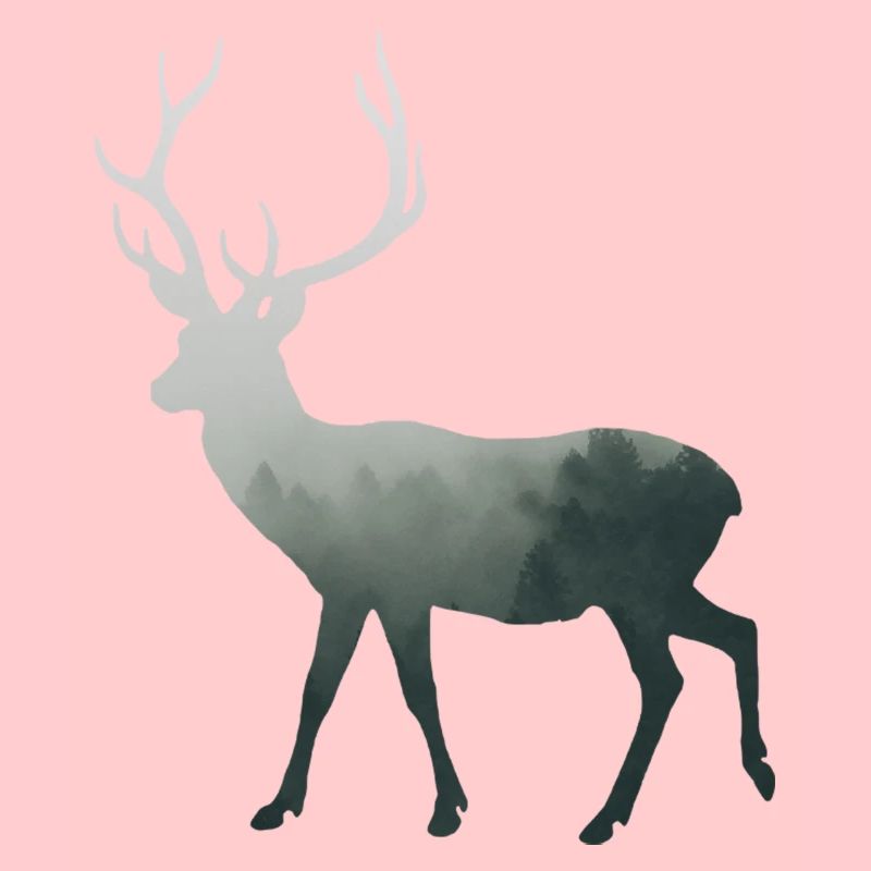 Deer Forest Double Exposure