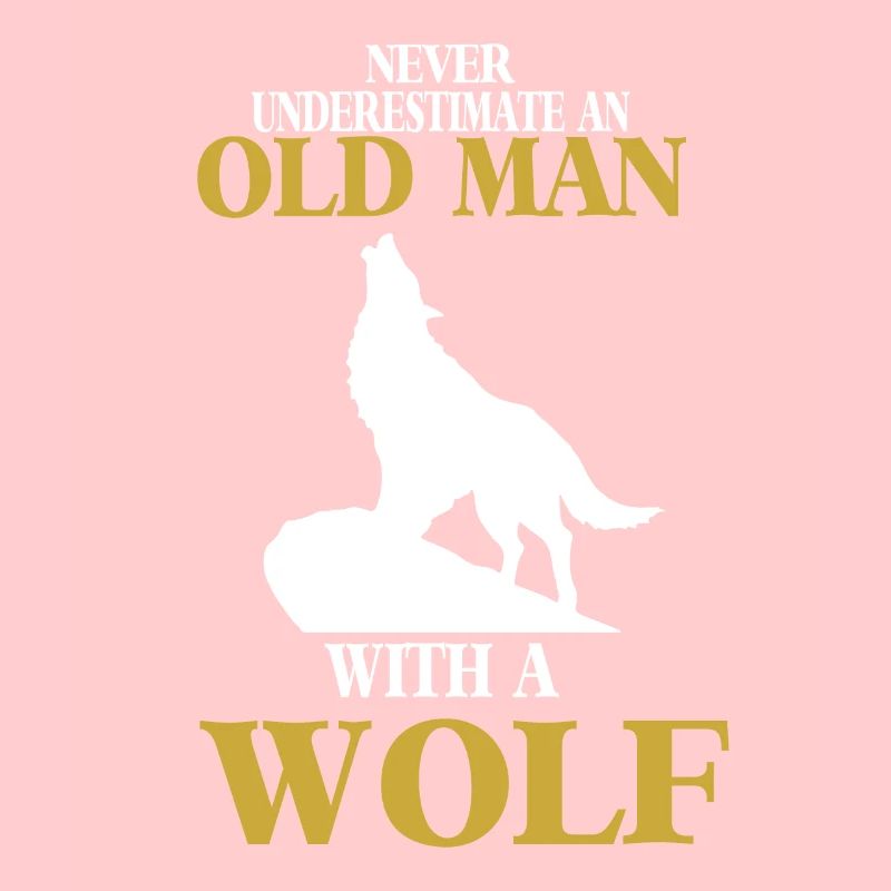 Wolf with old man full moon Wolf pack