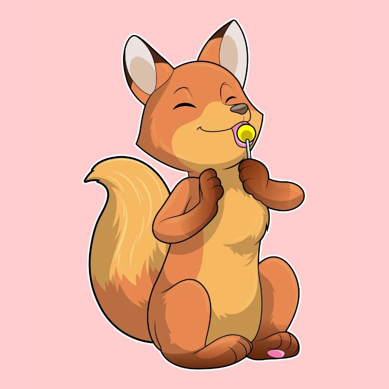 Fuchs mit Lutscher
