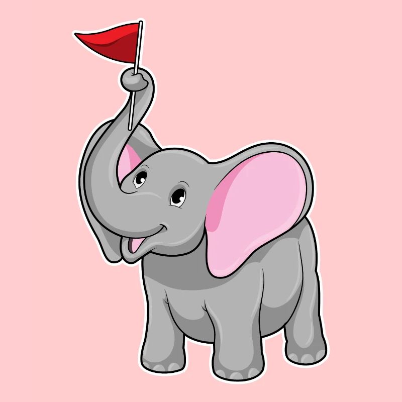 Éléphant avec drapeau