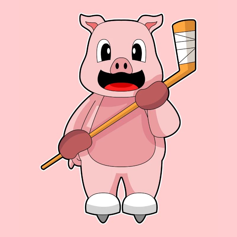 Schwein Eishockey Eishockeyschläger