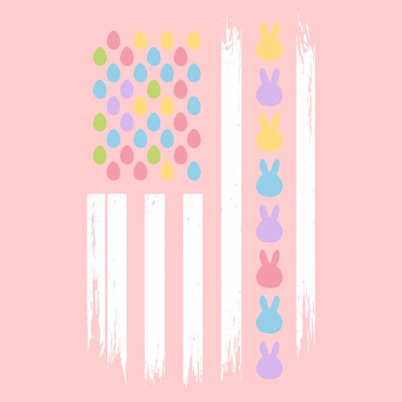 Easter Eggs Bunnies American Flag