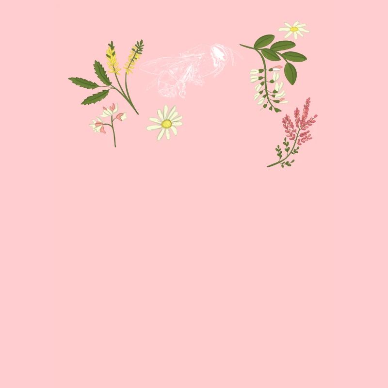 Abeille avec fleurs