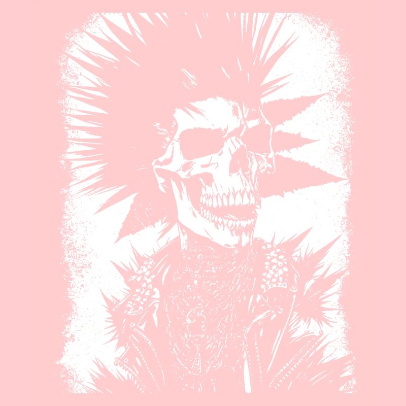 Punkrock Fan Skull mit Mohawk Crazy Antisocial P