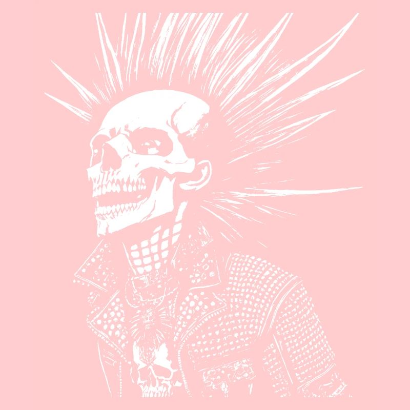 Anarchy Fan Skull mit Mohawk Crazy Antisocial Pu