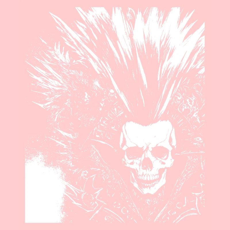 Anarchy Fan Skull with Mohawk Crazy Antisocial Pu