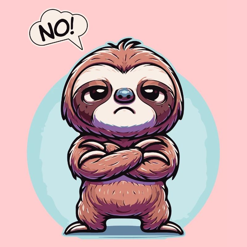 NO! Lazy Tired Sleepy Napping Sarcastic Sloth