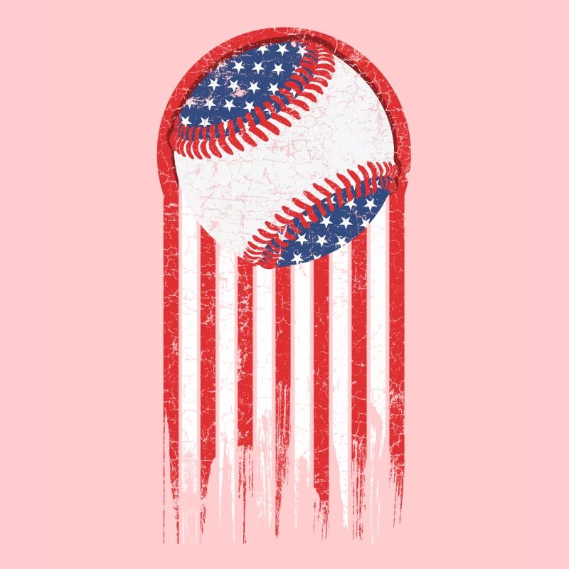 Balle de baseball drapeau USA vintage utilisé look design