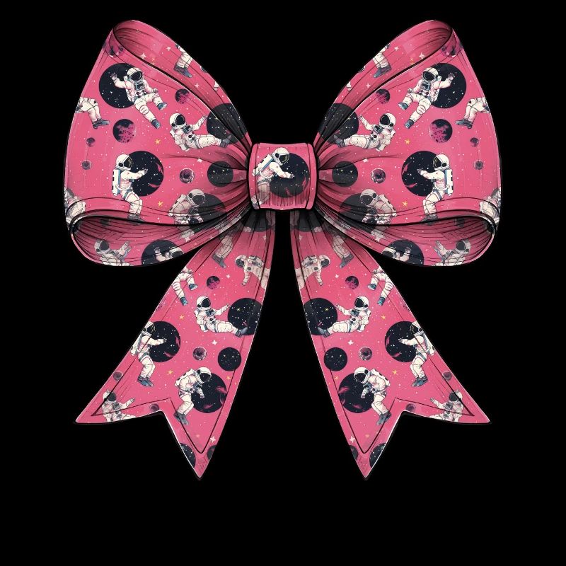 Coquette Bow Astronaut Space Pattern Pink