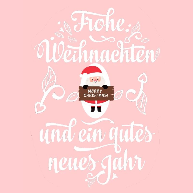 Weihnachtsmann mit Bart und Schriftzug